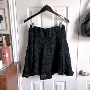 IRO black lace modified asymmetrical minimalist mini skirt
